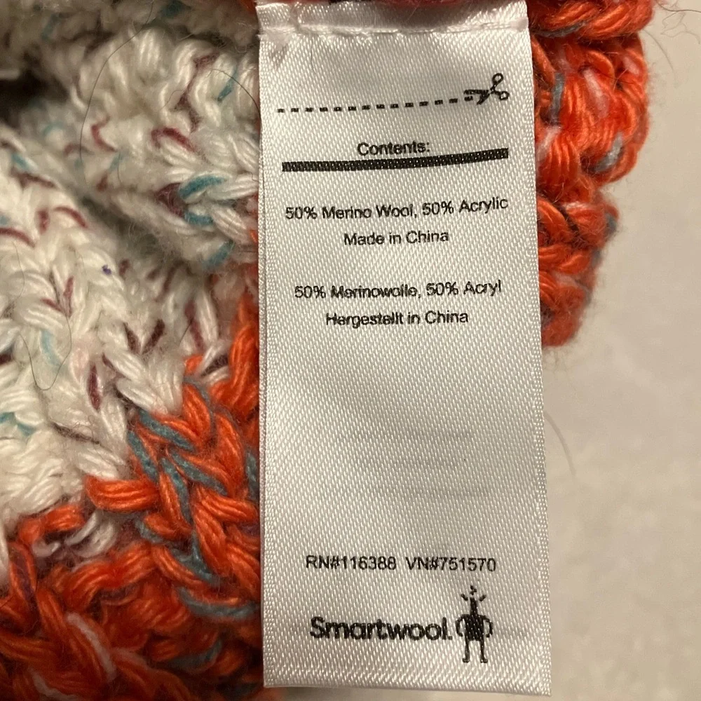 Smartwool Orange and Purple Knit Kids Beanie - Picture 3 of 3